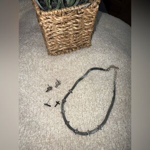 ♥️Final Price. Cross Necklace & Earring set